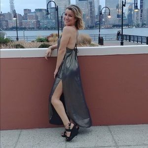 Free People Sheer Gold Gown